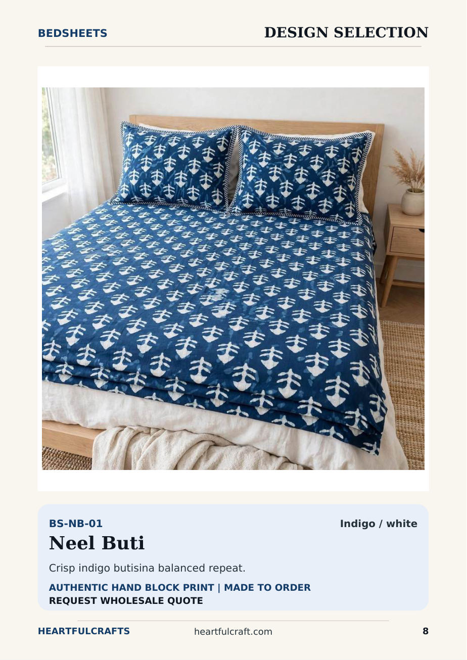 Hand block printed bedsheets