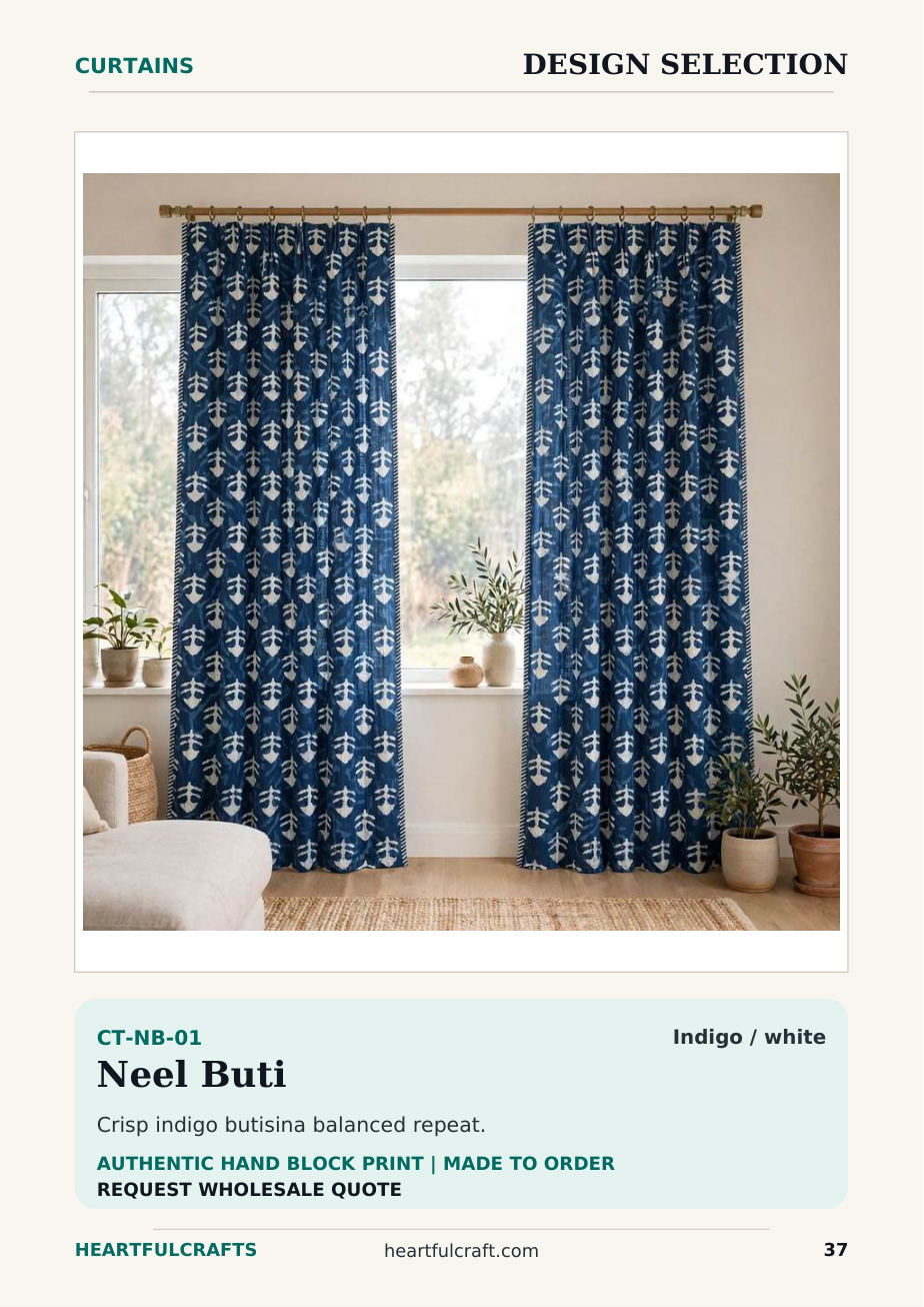 Hand block printed curtains
