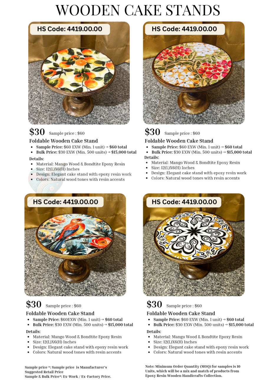 Resin wooden cake stands