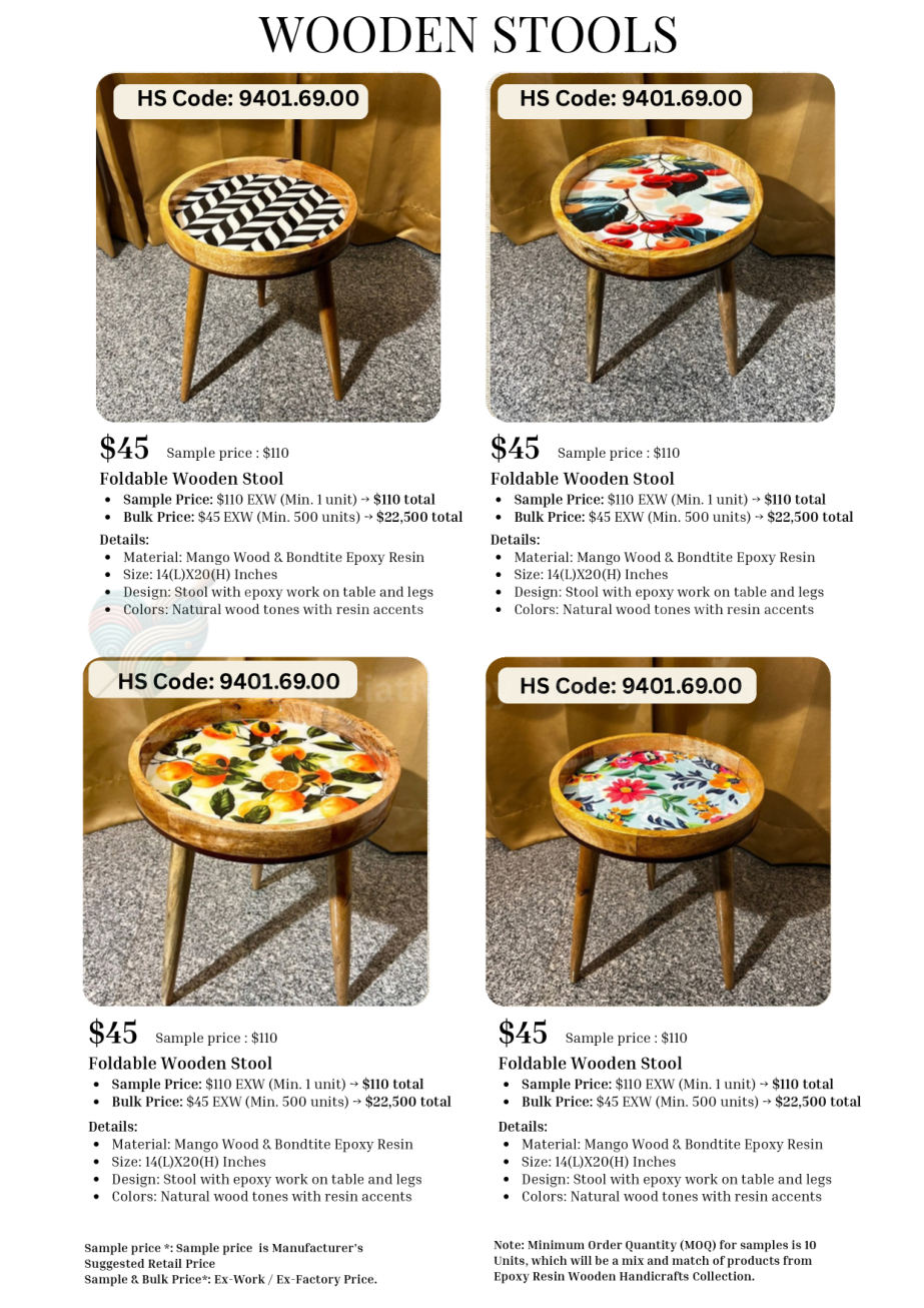 Resin wooden stools