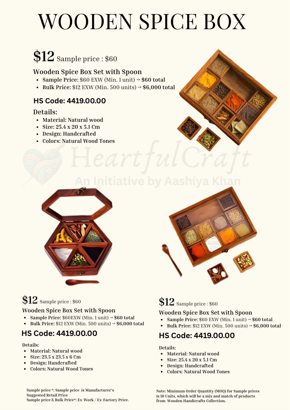Wooden spice boxes